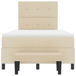vidaXL Lit à ressorts avec matelas Crème 120 x 190 cm tissu