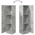 vidaXL Meuble de Rangement Gris béton 31 5 x 32 x 124 cm