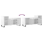 vidaXL Meuble TV Blanc brillant 100x35x55 cm Bois d'ingénierie