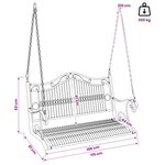 vidaXL Banc Balançoire Acier 115 x 61 x 63 cm Blanc antique