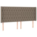 vidaXL Sommier à lattes de lit matelas et LED Taupe 200x200 cm Tissu