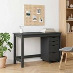 vidaXL Ensemble bureau et cabinet roulant MOSS 2 Pièces Gris