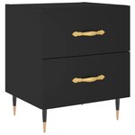 vidaXL Table de chevet noir 40x35x47 5 cm bois d’ingénierie