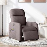 vidaXL Fauteuil de massage inclinable électrique Marron foncé Tissu