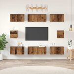 vidaXL Ensemble de meubles TV 8 Pièces Bois ancien Bois d'ingénierie