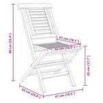 vidaXL Chaises de jardin pliantes lot de 2 47x63x90cm bois massif teck
