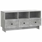 vidaXL Meuble TV Gris béton 102 x 34 5 x 50 cm Bois d'ingénierie