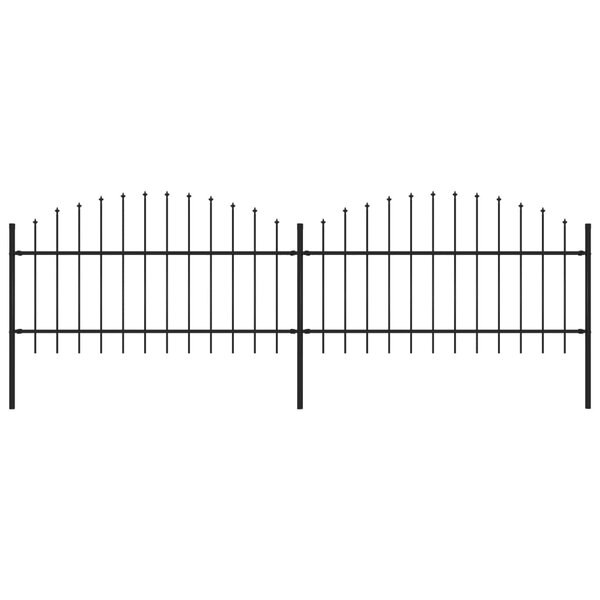 vidaXL Clôture de jardin à dessus en lance Acier (1-1 25)x3 4 m Noir