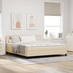 vidaXL Lit à Ressorts avec Matelas Crème 180x200 cm Tissu