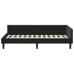 vidaXL Cadre de lit d'angle Noir 90 x 190 cm Velours et bois stratifié