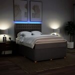 vidaXL Sommier à lattes de lit avec matelas Taupe 160x200 cm Tissu