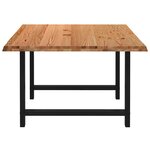 vidaXL Table à manger marron clair bois de chêne massif rectangulaire