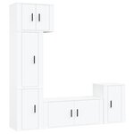 vidaXL Ensemble de meubles TV 5 Pièces Blanc Bois d'ingénierie