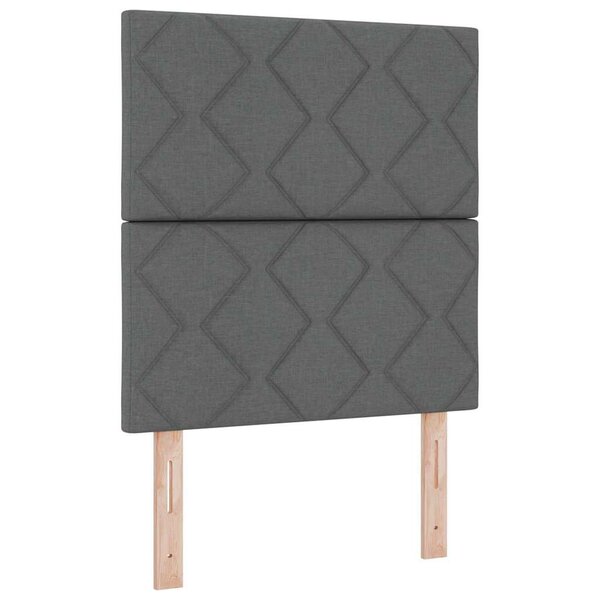 vidaXL Tête de lit en tissu gris foncé avec design en blocs de diamant  80 cm