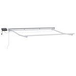 vidaXL Cadre de store manuel avec LEDs Beige et blanc 3 5 x 2 m
