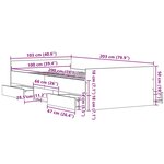 vidaXL Cadre de lit Chêne noir 100 x 200 cm Bois d'ingénierie