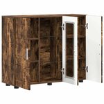 vidaXL Cabinet en Bois avec stockage Chêne fumé 88 5 x 30 5 x 73 cm