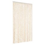 vidaXL Rideau anti-mouches beige et blanc 100x230 cm chenille