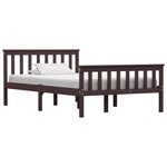 vidaXL Cadre de lit Marron foncé Bois de pin massif 120x200 cm