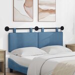 vidaXL Tête de lit suspendue Bleu Tissu en velours côtelé