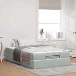 vidaXL Cadre de lit avec matelas Gris clair 140 x 190 cm Velours