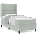 vidaXL Lit à ressorts avec matelas gris clair 100x200 cm en velours