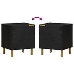 vidaXL Table de chevet noir 40x33x46 cm bois de manguier solide