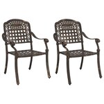 vidaXL Chaise de jardin 2 Pièces Bronze 55 x 56 5 x 91cm Aluminium