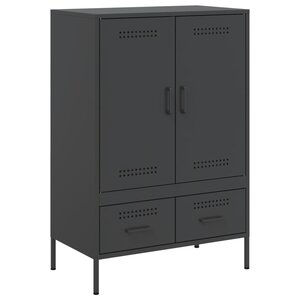 vidaXL Buffet haut noir 68x39x101 5 cm acier