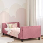 vidaXL Cadre de lit pour enfants avec tête de lit Rose 90 x 200 cm