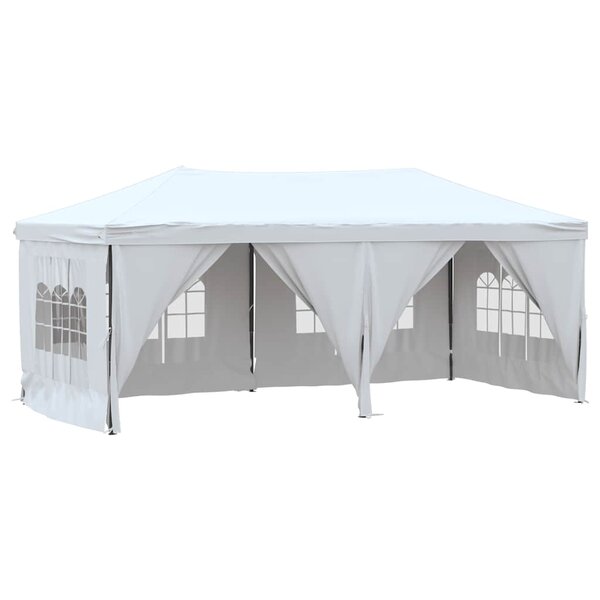 vidaXL Tente de réception pliable avec parois Blanc 3x6 m