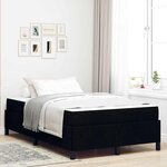 vidaXL Lit à ressorts Noir  Noir 120 x 190 cm Tissu  Bois Engineered