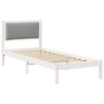vidaXL Cadre de lit avec tête de lit Gris clair 80 x 200 cm Pin massif