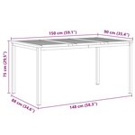vidaXL Table à manger d'extérieur Marron Bois de teck solide