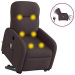 vidaXL Fauteuil inclinable de massage électrique Marron foncé Tissu