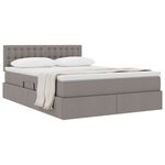 vidaXL Lit avec rangement et matelas avec matelas Taupe 140 x 190 cm