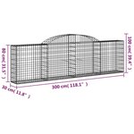 vidaXL Paniers à gabions arqués 10 Pièces 300x30x80/100 cm fer galvanisé