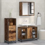 vidaXL Ensemble de mobilier de salle de bain 3 Pièces Bois ancien
