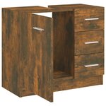 vidaXL Armoire de lavabo Chêne fumé 63x30x54 cm Bois d'ingénierie