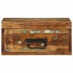 vidaXL Table de chevet murale bois massif de récupération