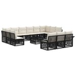 vidaXL Ensemble de canapé de jardin 14 Pièces Noir polyrotin