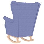 vidaXL Chaise à bascule bleu jean 74x90x102 cm tissu