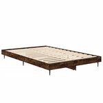 vidaXL Cadre de lit sans matelas chêne fumé 120x190 cm bois ingénierie