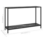 vidaXL Table console Noir 120x35x75 cm Verre trempé