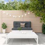 vidaXL Salon de jardin 2 Pièces avec coussins blanc bois massif