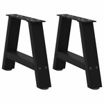 vidaXL Pieds de table basse en forme de A  2 pièces  noir  40 x (30-31) cm  acier