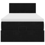 vidaXL Cadre de lit ottoman avec matelas noir 90x190 cm velours