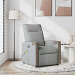 vidaXL Fauteuil de massage inclinable Gris clair Tissu