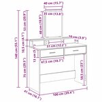 vidaXL Coiffeuse Chêne marron 100 x 41 x 140 cm Bois d'ingénierie