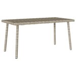 VidaXL Table basse de jardin rectangulaire gris clair résine tressée
